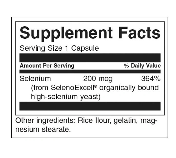 Swanson SelenoExcell Selenium 200mcg-factsheets