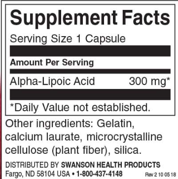 Swanson Alpha Lipoic Acid 300mg-factsheets