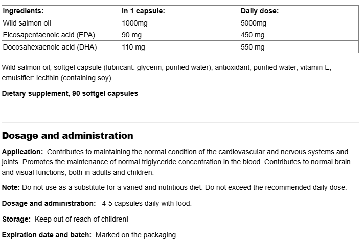 Natural Factors Wild Salmon Oil 1000mg-factsheets