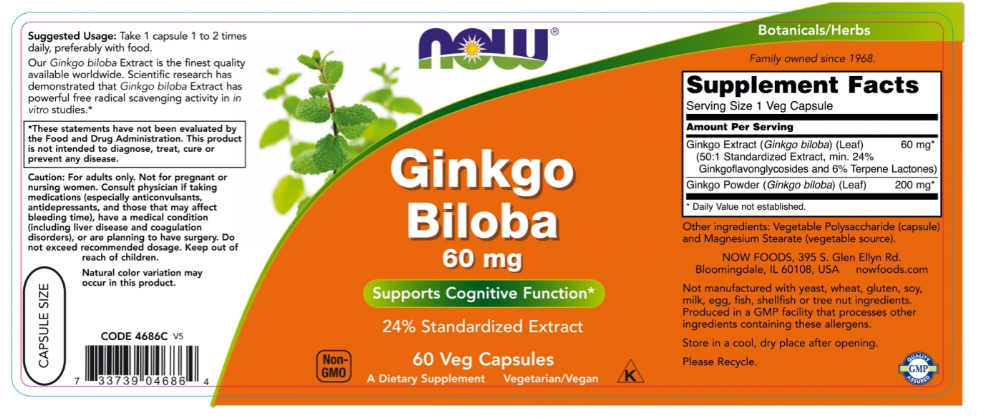 NOW Ginkgo Biloba 60mg-factsheets