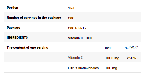 SFD Vitamin C 1000 + BIOFLAWONOIDS-factsheets