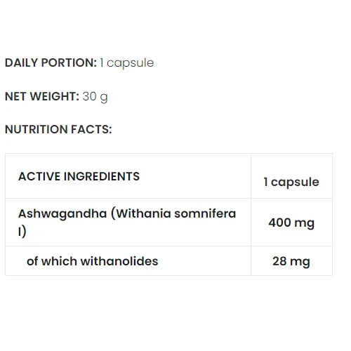 ASHWAGANDHA 60 vege caps-factsheets