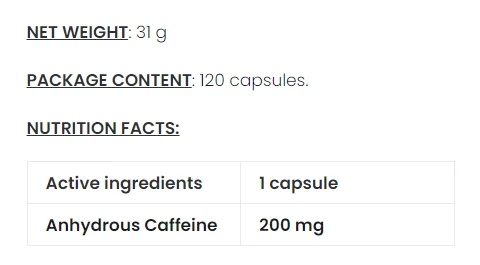 Caffeine Speed 120 kaps-factsheets