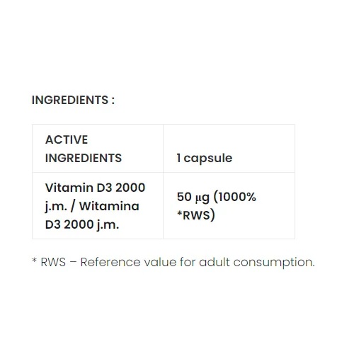 Vitamin D3 2000 -120 Caps-factsheets