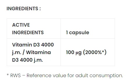 Vitamin D3 4000 -120Caps-factsheets