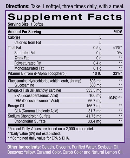 Natrol Glucosamine Omega 3 90 Softgels-factsheets