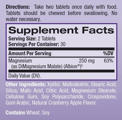 Natrol Magnesium - High Absorption 250mg-factsheets