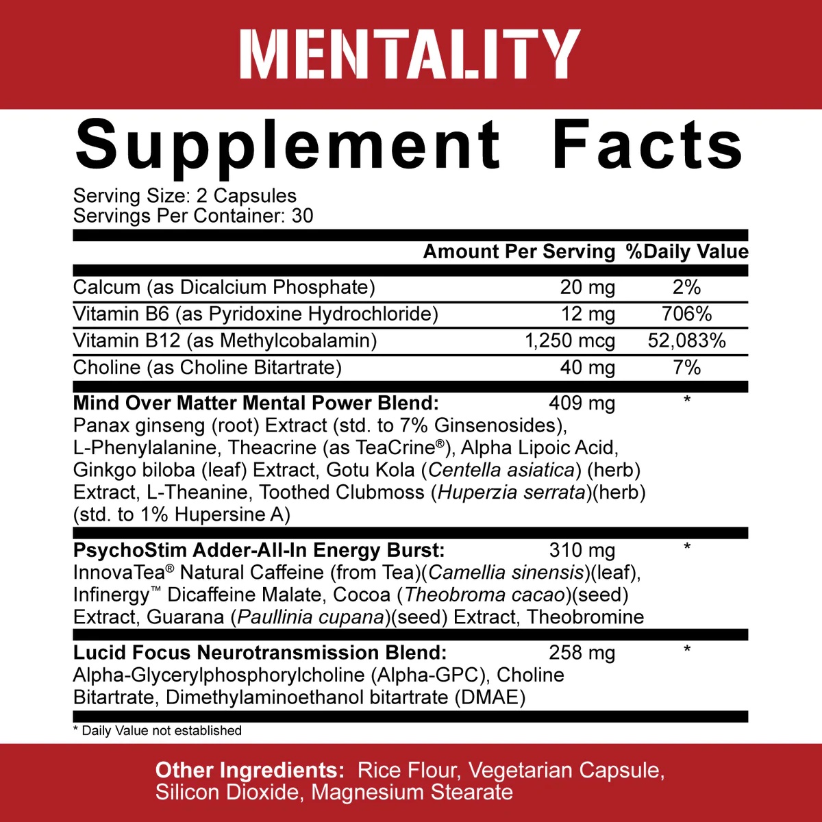 Mentality | Energy & Focus Nootropic-factsheets