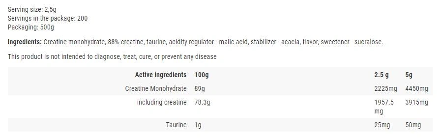 Hiro.lab Creatine Monohydrate Powder-factsheets