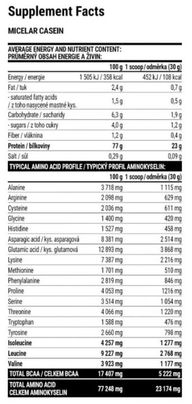 EXTRIFIT Micelar Casein-factsheets