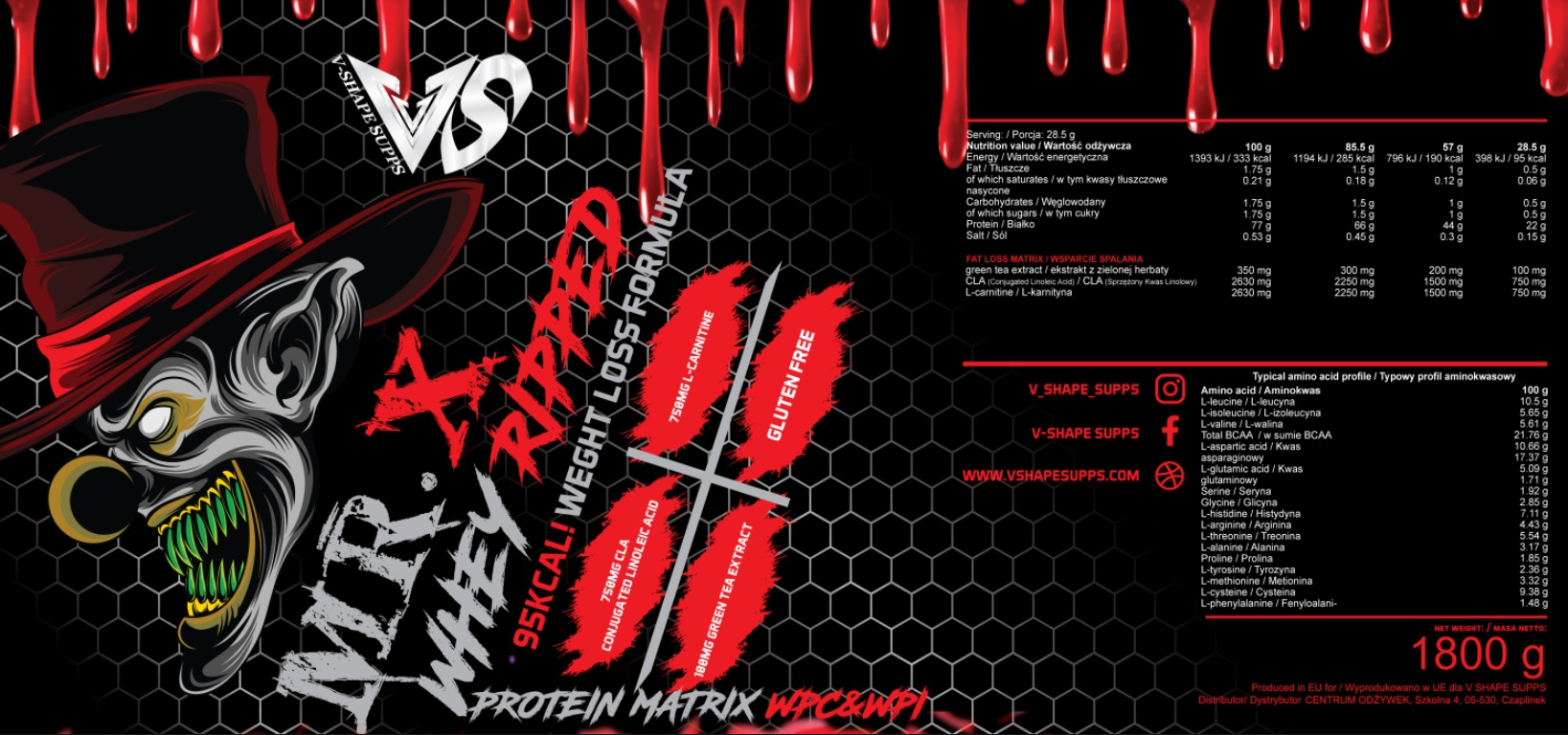 V-SHAPE SUPPS MR X WHEY RIPPED-factsheets