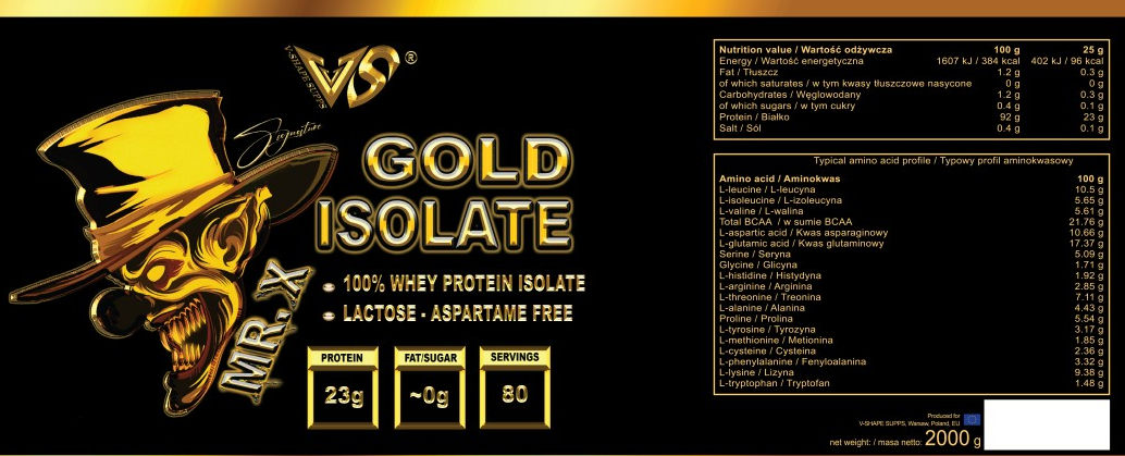 V-Shape Supps Mr. X Gold Isolate-factsheets