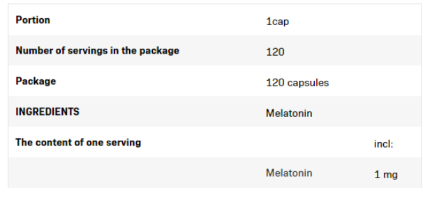 Allnutrition Melatonin 1mg-factsheets