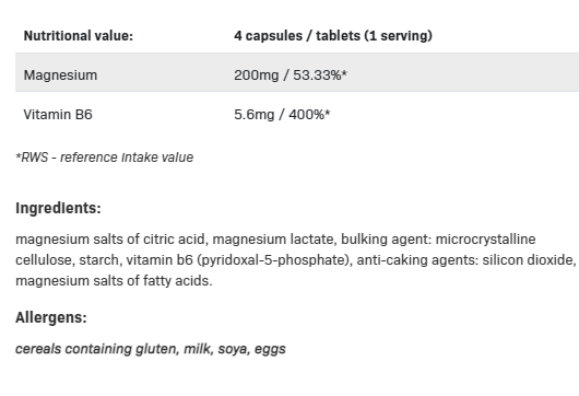 SFD Organic Magnesium + B6-factsheets
