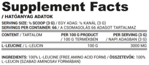 Nutriversum L-Leucine Powder | 100% Pure Leucine-factsheets