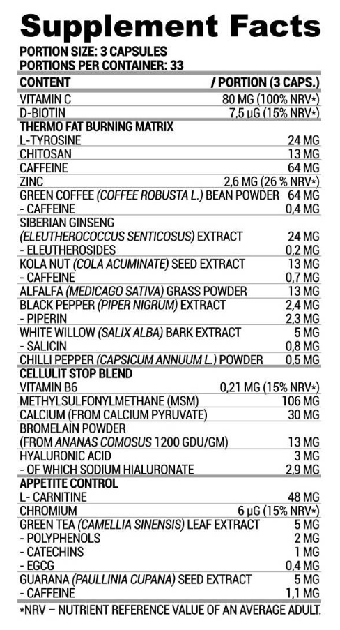 Lazar Angelov Nutrition LA Cell Burner | Thermogenic Fat Burner-factsheets