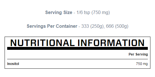 Myprotein Inositol Powder-factsheets