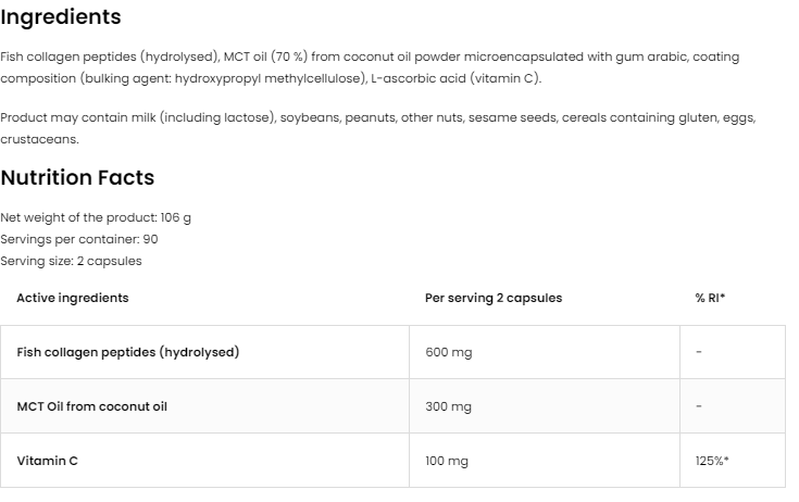 OstroVit Coconut MCT & Marine Collagen-factsheets