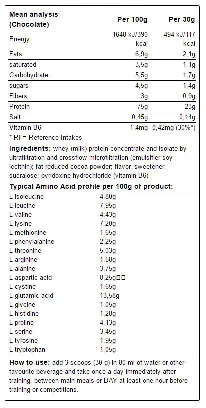 Yamamoto Nutrition Ultra Whey COMPLEX 4kg-factsheets