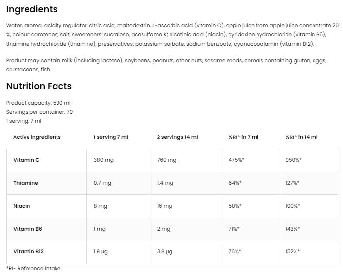 OstroVit Low Carb Drink | with Vitamins-factsheets