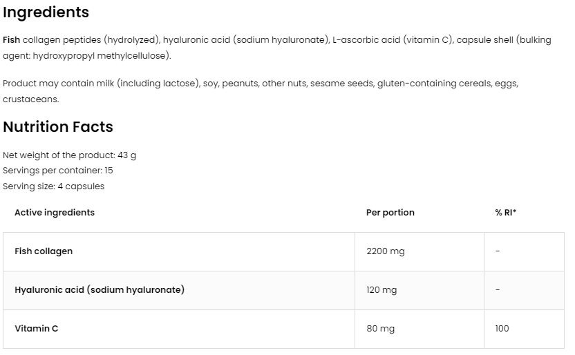 OstroVit Pharma Marine Collagen 550 mg-factsheets