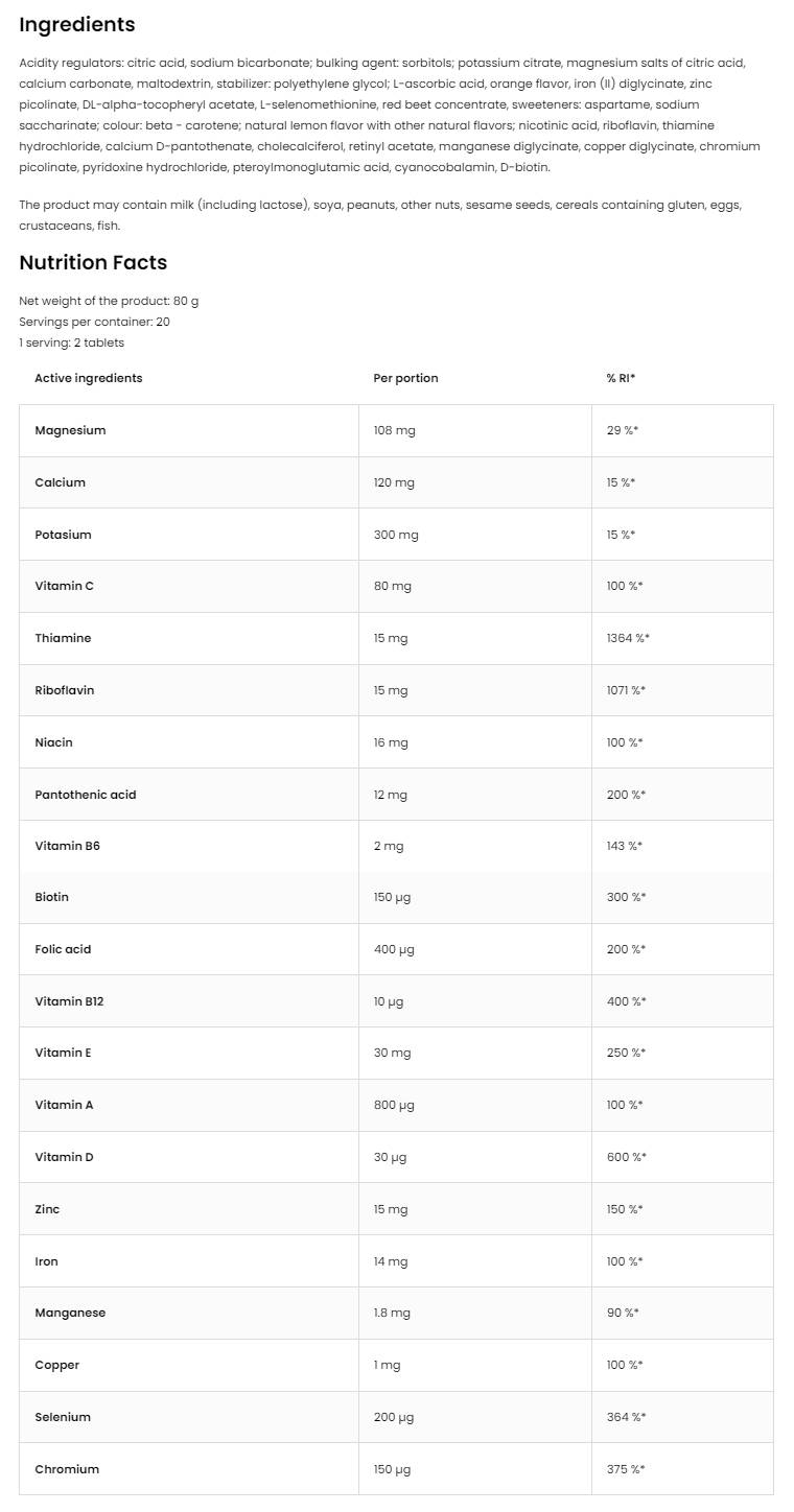 OstroVit Vita&Minerals | Effervescent Vitamins & Minerals-factsheets