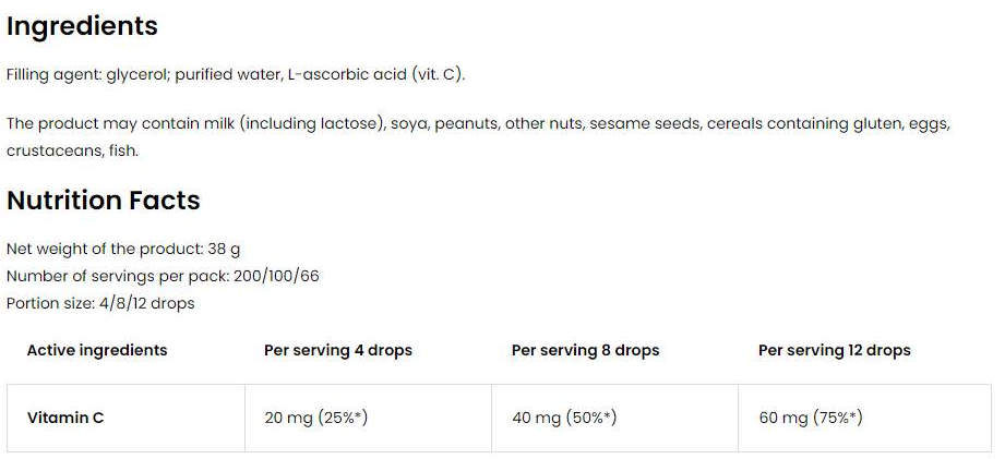 OstroVit Vitamin C Drops | for Kids-factsheets