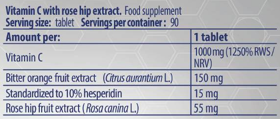 Kevin Levrone Vitamin C 1000 / with Rose Hips and Bitter Orange-factsheets