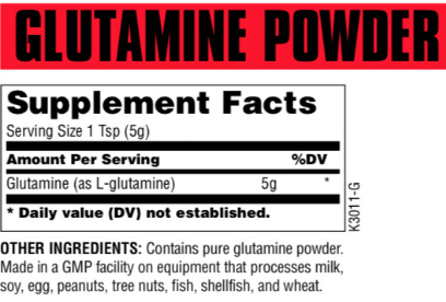 Universal Glutamine Powder 600g-factsheets