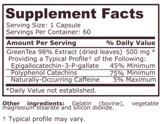 Pure Nutrition Green Tea-factsheets