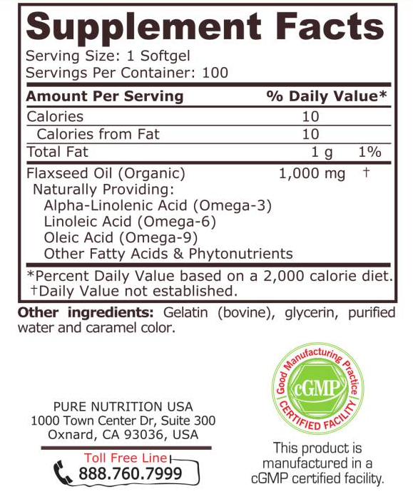 Pure Nutrition Flax Oil-factsheets