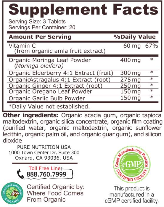 Pure Nutrition Organic Immune-factsheets