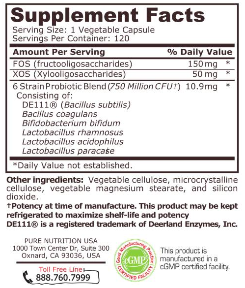 Pure Nutrition Probiotic Blend-factsheets