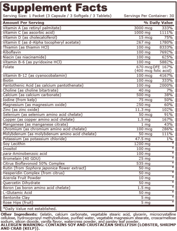 Pure Nutrition Super Vitamin Pack-factsheets