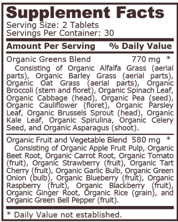 Pure Nutrition Organic Greens-factsheets