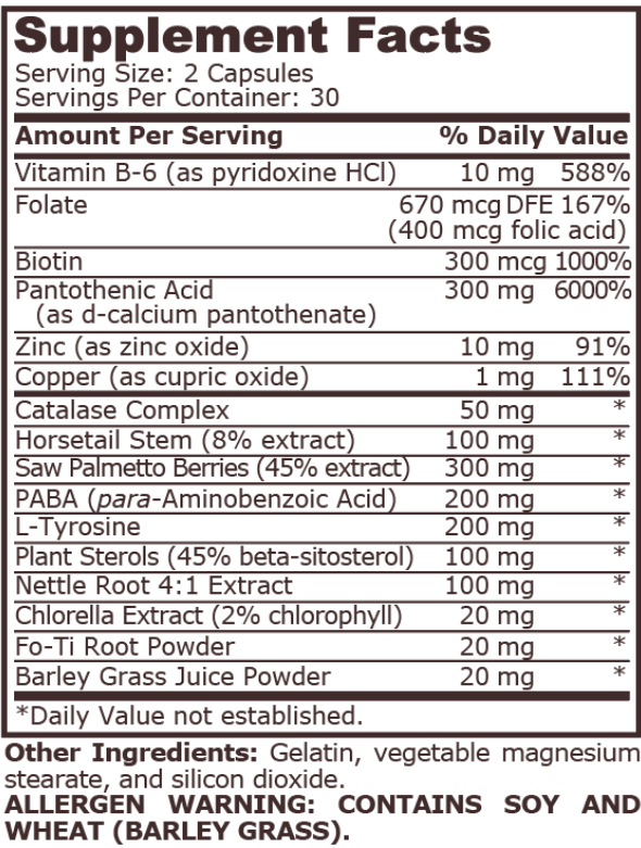 Pure Nutrition Gray Hair formula-factsheets