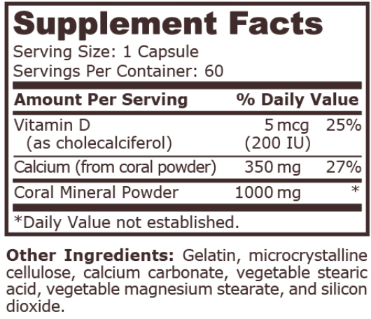 Pure Nutrition Coral Calcium-factsheets
