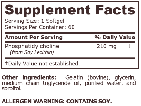 Pure Nutrition Phosphatidyl Choline 210mg-factsheets