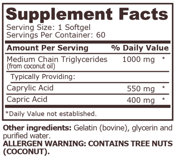 Pure Nutrition MCT OIL 1000mg-factsheets