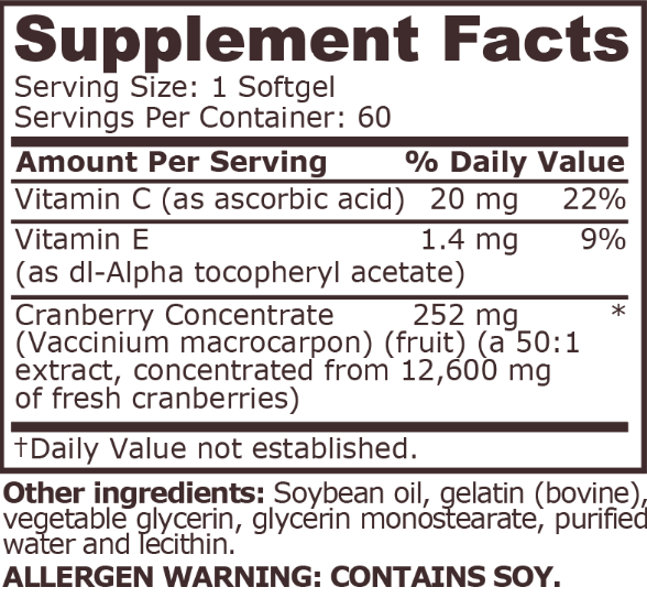Pure Nutrition Cranberry Concentrate-factsheets