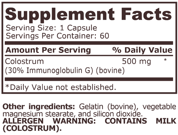 Pure Nutrition Colostrum-factsheets
