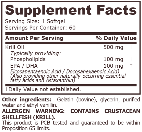 Pure Nutrition Krill Oil 500mg-factsheets