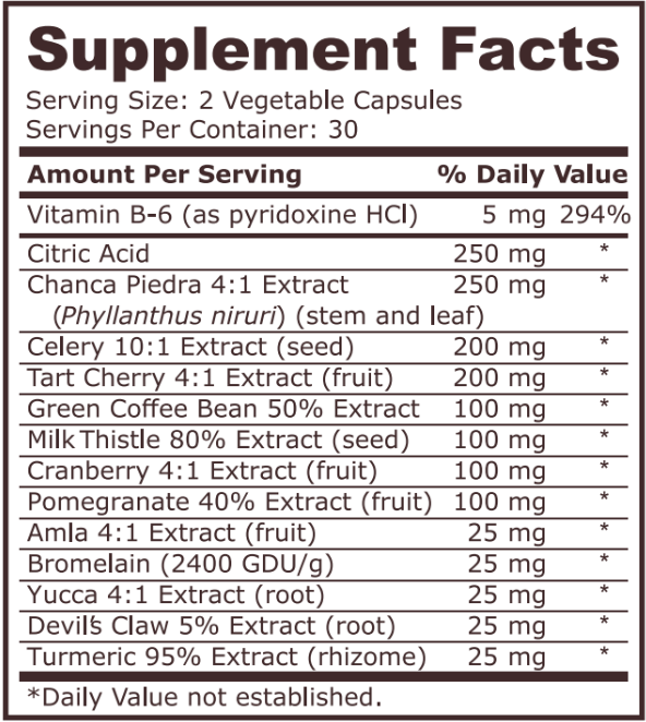 Pure Nutrition Uric Acid Formula-factsheets