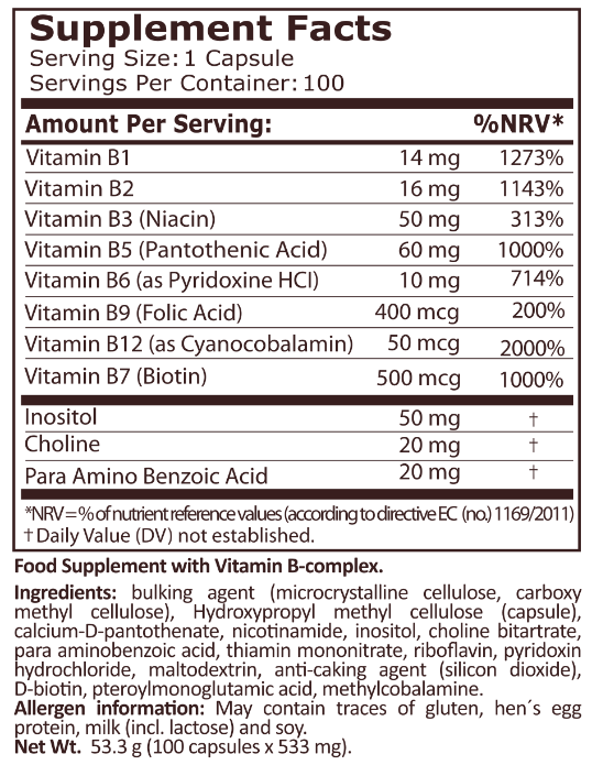 Pure Nutrition Vitamin B-Complex-factsheets