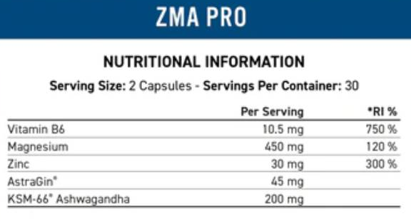 Applied Nutrition ZMA-Pro | with KSM-66® Ashwagandha Extract-factsheets