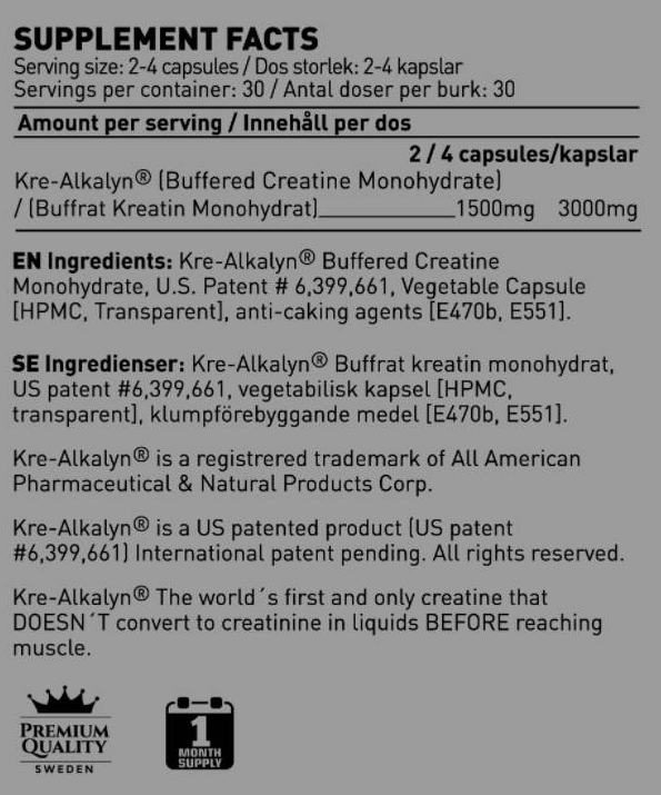 SWEDISH Supplements Kre-Alkalyn 750 mg-factsheets