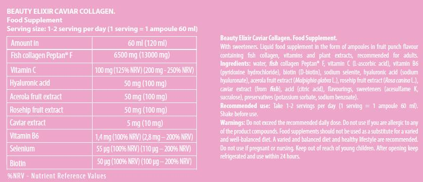 FA Nutrition Beauty Elixir / Caviar Collagen - Shot-factsheets