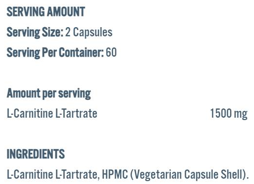 Applied Nutrition L-Carnitine 1500mg-factsheets