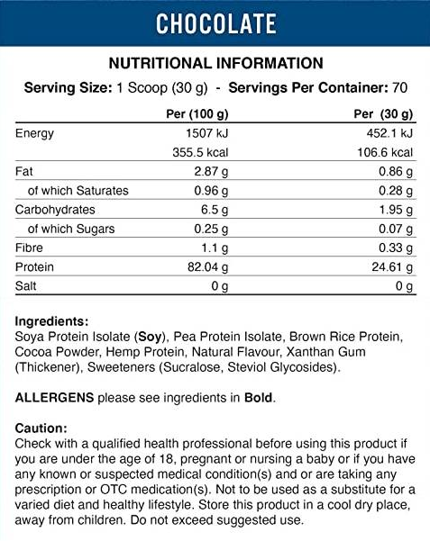 Applied Nutrition Vegan-Pro - Plant Based Protein Blend-factsheets