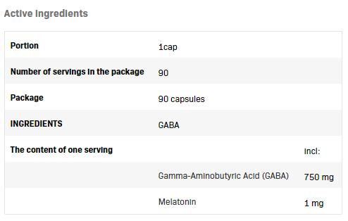 AllNutrition Gaba 750 mg | with Melatonin 1 mg-factsheets